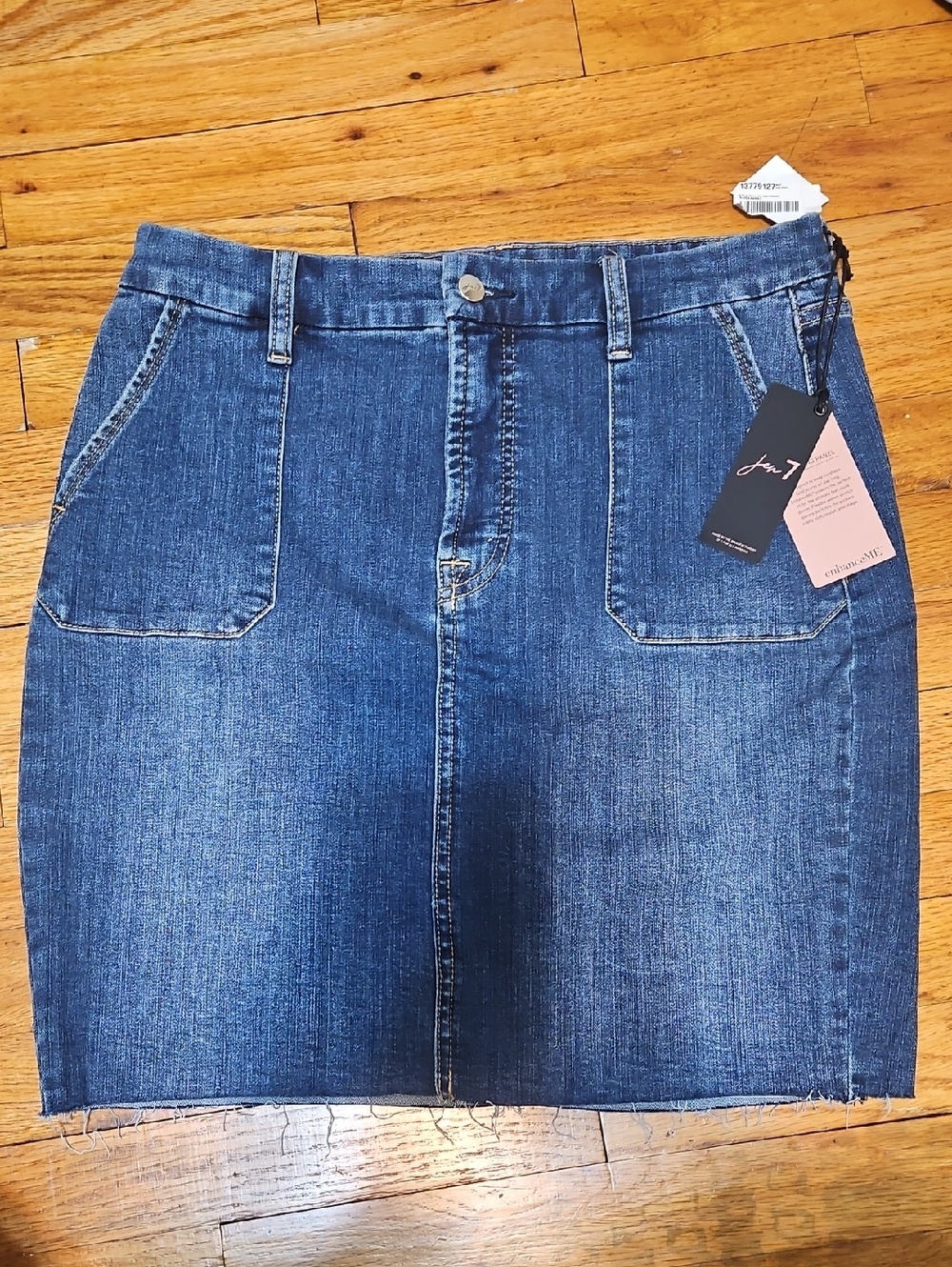 NWT Jen7 Classic Blue Denim Pencil Skirt Womens Size 8